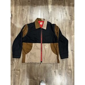 Carhartt Tri Color Duck Canvas Jacket Quilt Lined Colorblock Chore Coat Men's XL